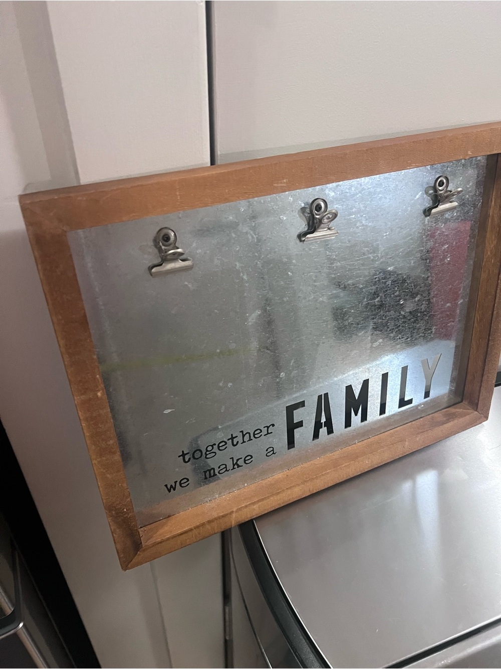 Sheffield Home Farmhouse Wood & Galvanized Metal Family Photo Clip Sign